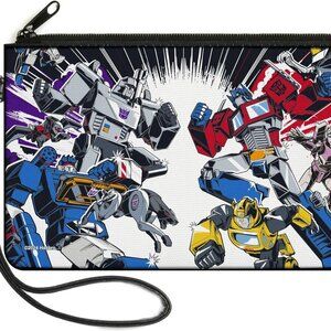 Official Transformers Wallet, Large Zip Clutch - Vibrant Design, 7 Compartments